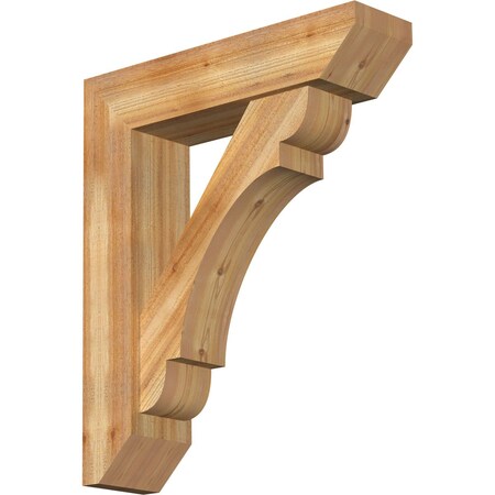 Ekena Millwork Olympic Slat Rough Sawn Bracket w/ Offset Brace, Western Red Cedar, 8"W x 32"D x 38"H BKT0806X32X38OLY06RWR